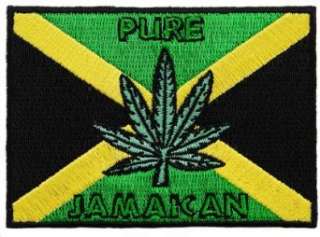 com Jamaica Pot Leaf Flag Embroidered Patch Marijuana Rasta Jamaican 