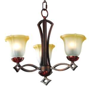  Antique Inspired Chandelier with 3 Lights in Elegant Shade 