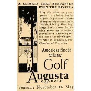  1930 Ad Augusta Georgia Chamber Commerce Golfing Greens 