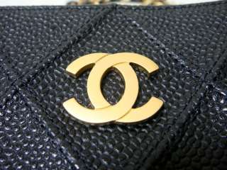 CHANEL QUILTED CAVIAR STITCHED CHAIN TOTE HANDBAG BAG  