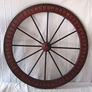 Vintage Painted Wooden Carnival Game Wheel of Chance  