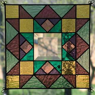 NEW 9 Stained Glass Quilt Pattern Panel Suncatcher 905  