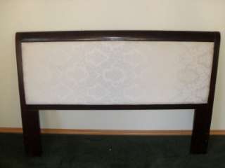 QUEEN SIZE CHERRY WITH TAMASK FABRIC INLAY HEADBOARD  