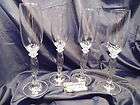 Lead crystal Mikasa champagne wine flutes Alessandra pattern set of 