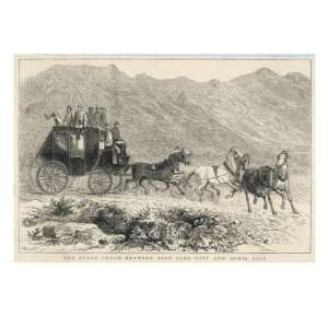 Six Horses Pull the Stage Coach Between Salt Lake City and Ophir City 
