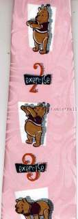 Mens Necktie Winnie The Pooh 1 2 3 Exercise Pink Tie  
