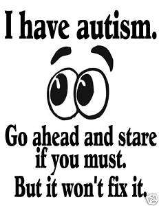 Child Autism Awareness T Shirts *Autistic Stare NEW  
