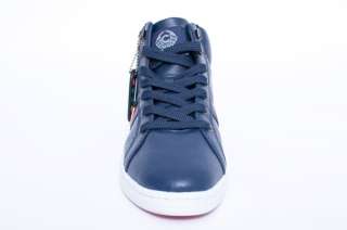   MENS COOGI YACHTSMAN NAVY BLUE LEATHER MID TOP SNEAKERS SHOES SIZE 11