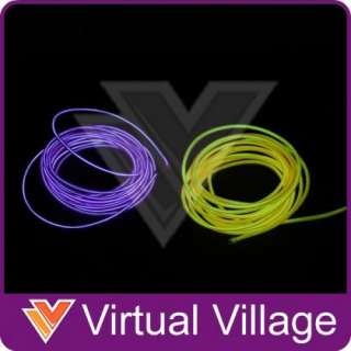 Meter EL Wire Duo Yellow+Purple Neon Inverter 12V DC  