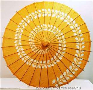Orange Japanese Wedding Paper Parasol Umbrella KASA #BB  