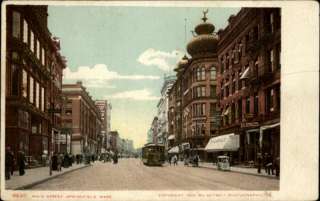 Springfield MA Trolley Detroit Pub c1910 Postcard  