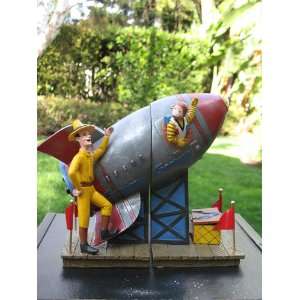  Curious George 1997 Patrick Niu Bookends Sculpture LIMITED 