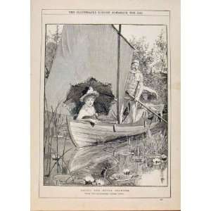  London Almanack River Flowers Boat Ride 1885 Print