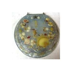  SEASHELL AND SEAHORSE RESIN TOILET SEAT   STANDARD SIZE 