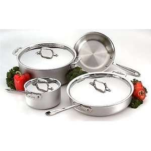  All Clad Tri Ply Stainless Cookware Set   7 pcs Kitchen 