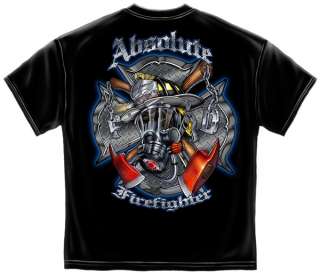 Cool Absolute Firefighter T Shirt FD 33 gaz mask red axe fire biker 