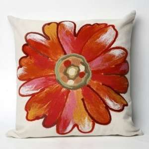   Daisy Square Indoor/Outdoor Pillow in Orange Size 20