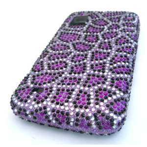  NEW ZTE N860 Warp Purple Cheetah Jewel Gem Bling Hard Case 