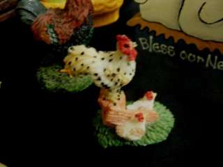 COLLECTION Lot of 24 CHICKENS Roosters Miniature Animals Wood Cereamic 