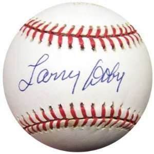  Larry Doby Signed Ball   AL #157 300 Playoff Absolute PSA 