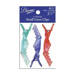  Fromm Diane Gator Clips For Hair 3.5 Inch 3pk Asst Colors Beauty