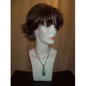  Short, bangs with back flip, light brown. 100% HHG 