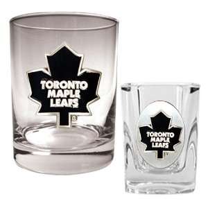  Toronto Maple Leafs NHL Rocks Glass & Square Shot Glass 