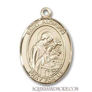  St. Aloysius Gonzaga Large 14kt Gold Medal Jewelry