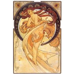  Dance (Golden)   Poster by Alphonse Mucha (12x18)