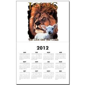  Calendar Print w Current Year Jesus The Lion And The Lamb 
