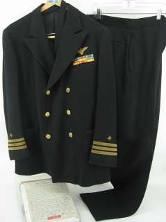 WWII US Navy fighter pilot ace uniform letters Midway, Wake, Rabul 