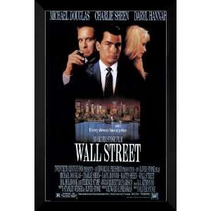  Wall Street FRAMED 27x40 Movie Poster Charlie Sheen