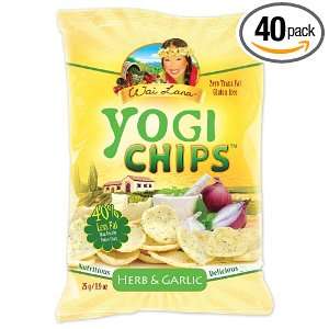 Wai Lana Yogi Chips, Herb and Garlic, 0.90 Ounce (Pack of 40)  