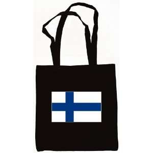 Finland, Finnish Flag Tote Bag Black