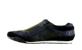Diesel Mens Shoes Harold Keep Slip On Black Leather Fashion Sneakers 