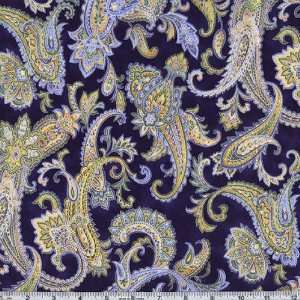  45 Wide Gypsy Princess Paisley Sapphire Fabric By The 