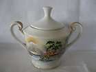 lovely vintage kutani porcelain sgar bowl mt fuji waterwheel bridge