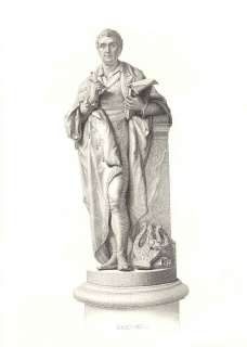 Thomas Campbell Scottish Poet 1858 Print of Statue  