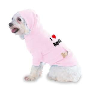  I Love/Heart April Hooded (Hoody) T Shirt with pocket for 
