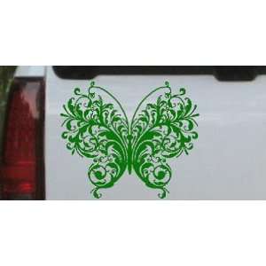 Dark Green 10in X 8.4in    Swirl Butterfly Butterflies Car Window Wall 