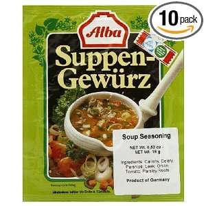Alba Suppen Gewürz (Soup Seasoning), 0.53 Ounce Packets (Pack of 10 