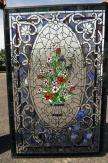 Large Floral Leaded Glass Window  