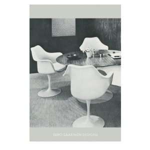  Eero Saarinen Modern Tulip Chairs Premium Poster Print 