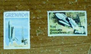 GRENADA STAMPS SPACE SHUTTLE LAUNCH  BLAST OFF  
