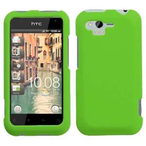  HTC Rhyme Rubberized Hard Case Cover   Green Cell Phones 