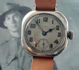   Estate Sterling WWI Era Elgin Wire Lug Wrist Watch  SERVICED  