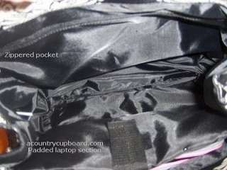 Classic Black/Ivory Damask ROLLiNG Laptop Bag  Padded  