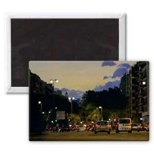 City Lights (oil on canvas) by Joan Longas   3x2 inch Fridge Magnet 