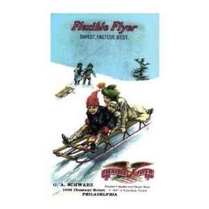   Flyer Sled   Artist Vintage Americana   Poster Size 11 X 17 inches