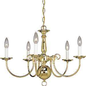   Americana Chandelier with Delicate Arms and Decorative Center Column